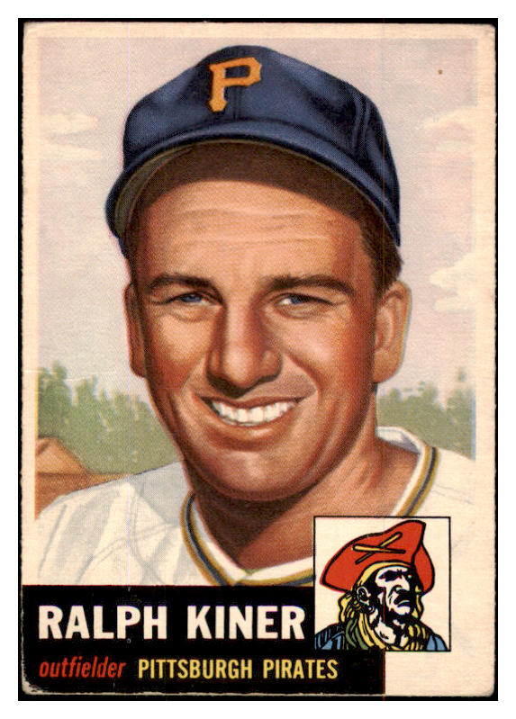 1953 Topps Baseball #191 Ralph Kiner Pirates VG 489761