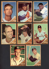 1962 Topps Baseball Variations Lot 8 Diff Moon Tasby Buhl 489771