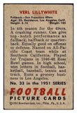 1951 Bowman Football #033 Verl Lillywhite 49ers VG-EX 489801