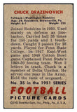 1951 Bowman Football #035 Chuck Drazenovich Washington VG-EX 489802