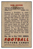 1951 Bowman Football #036 Rob Goode Washington VG-EX 489803