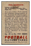 1951 Bowman Football #049 Fred Morrison Bears VG-EX 489804