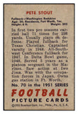 1951 Bowman Football #070 Pete Stout Washington VG-EX 489810