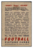 1951 Bowman Football #072 Harry Gilmer Washington VG-EX 489812
