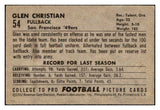 1952 Bowman Small Football #054 Glen Christian 49ers EX+ 489835