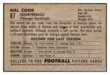 1952 Bowman Small Football #087 Mal Cook Cardinals VG-EX 489838