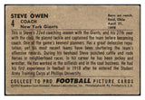 1952 Bowman Small Football #004 Steve Owen Giants VG-EX 489843