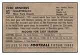 1952 Bowman Small Football #093 Fred Benners Giants VG-EX 489849