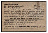 1952 Bowman Small Football #081 John Kastan Giants EX-MT 489851