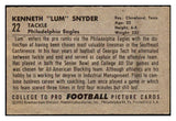1952 Bowman Small Football #022 Kenneth Snyder Eagles EX-MT 489854