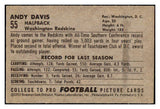 1952 Bowman Small Football #055 Andy Davis Washington EX-MT 489858