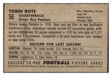 1952 Bowman Small Football #056 Tobin Rote Packers EX-MT 489859