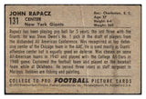 1952 Bowman Small Football #131 John Rapacz Giants GD-VG 489866