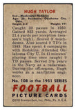 1951 Bowman Football #108 Hugh Taylor Washington VG-EX 489882