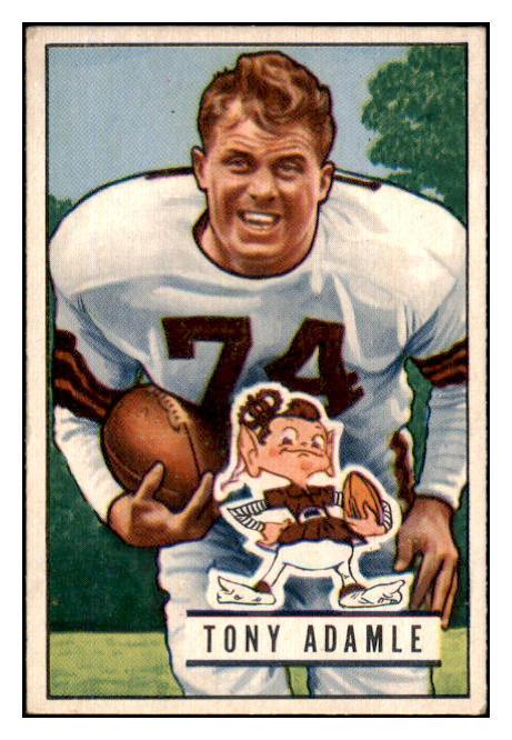 1951 Bowman Football #110 Tony Adamle Browns VG-EX 489883