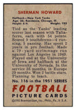 1951 Bowman Football #116 Sherman Howard Yanks VG-EX 489886