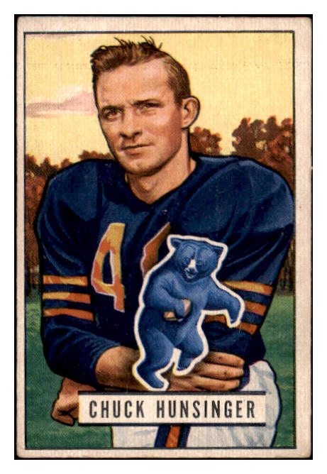 1951 Bowman Football #123 Chuck Hunsinger Bears VG-EX 489890