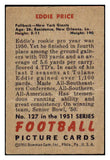 1951 Bowman Football #127 Eddie Price Giants VG-EX 489892