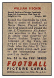 1951 Bowman Football #065 William Fischer Cardinals EX 489895