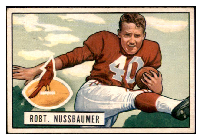 1951 Bowman Football #066 Bob Nussbaumer Cardinals EX 489896