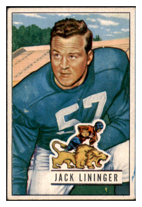 1951 Bowman Football #135 Jack Lininger Lions VG-EX 489903