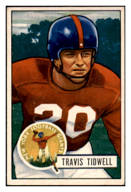 1951 Bowman Football #019 Travis Tidwell Giants EX 489906