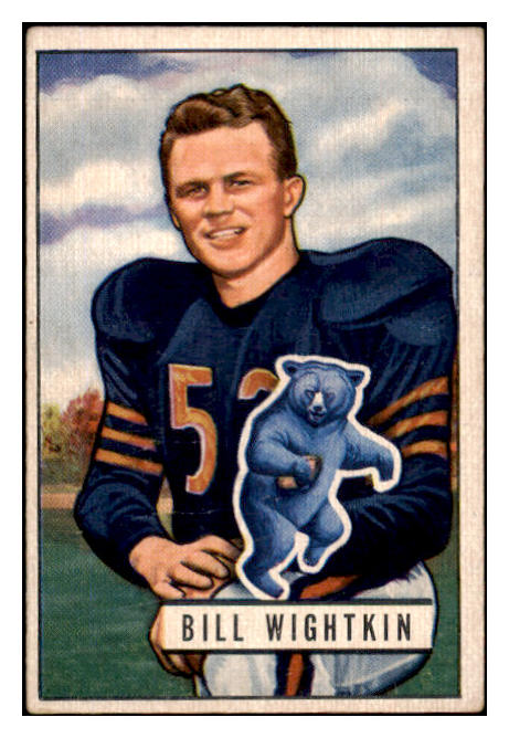 1951 Bowman Football #122 Bill Wightkin Bears EX 489907