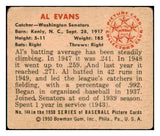 1950 Bowman Baseball #144 Al Evans Senators VG 489917