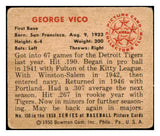1950 Bowman Baseball #150 George Vico Tigers VG 489918