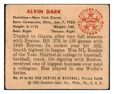 1950 Bowman Baseball #064 Alvin Dark Giants VG 489946