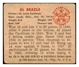 1950 Bowman Baseball #126 Al Brazle Cardinals VG 489952