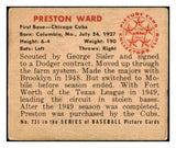 1950 Bowman Baseball #231 Preston Ward Cubs VG-EX No Copyright 489961