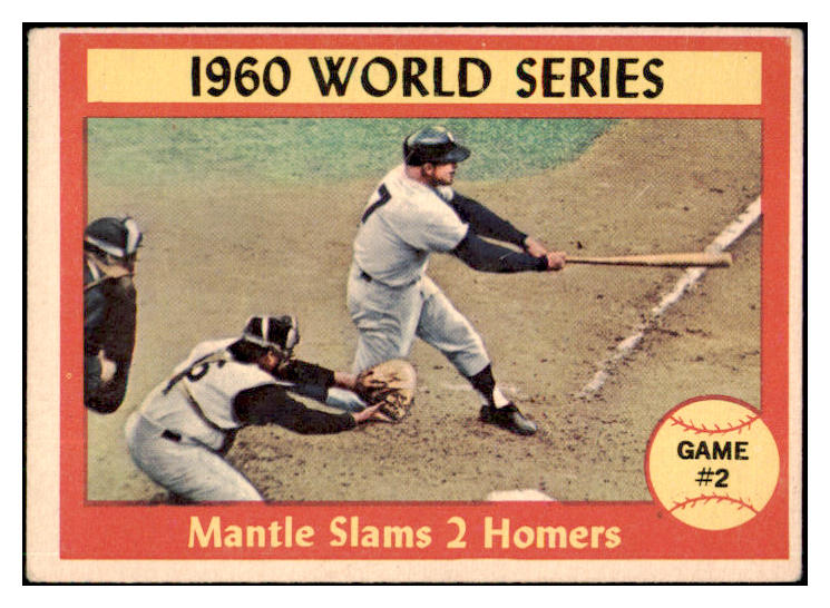 1961 Topps Baseball #307 World Series Game 2 Mickey Mantle VG-EX 489997