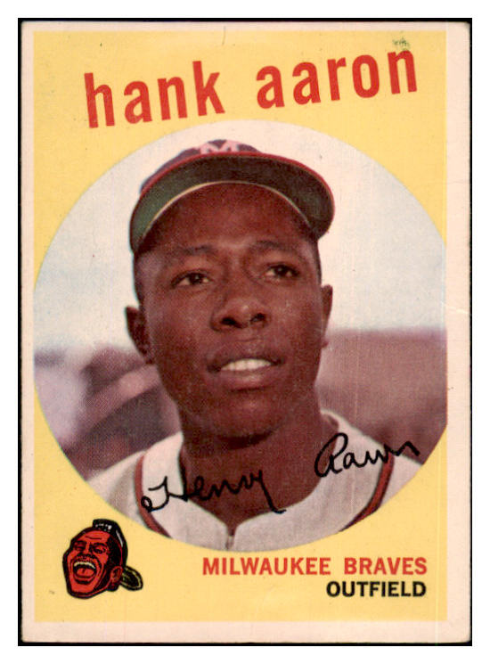 1959 Topps Baseball #380 Hank Aaron Braves VG-EX 490004