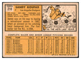 1963 Topps Baseball #210 Sandy Koufax Dodgers VG-EX 490008