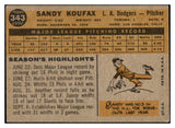 1960 Topps Baseball #343 Sandy Koufax Dodgers VG-EX 490013