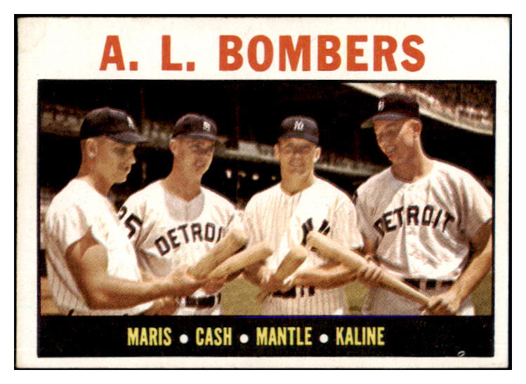 1964 Topps Baseball #331 Mickey Mantle Al Kaline Roger Maris VG-EX 490051