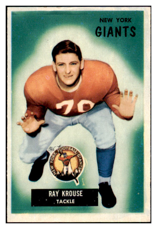 1955 Bowman Football #051 Ray Krouse Giants NR-MT 490061