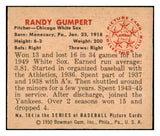 1950 Bowman Baseball #184 Randy Gumpert White Sox EX-MT Copyright 490101