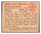 1950 Bowman Baseball #116 Red Stallcup Reds VG-EX 490123