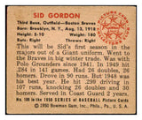 1950 Bowman Baseball #109 Sid Gordon Braves VG-EX 490130