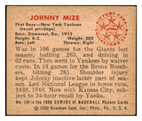 1950 Bowman Baseball #139 Johnny Mize Yankees EX-MT 490144