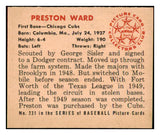 1950 Bowman Baseball #231 Preston Ward Cubs NR-MT No Copyright 490155