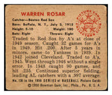 1950 Bowman Baseball #136 Warren Rosar Red Sox VG 490161