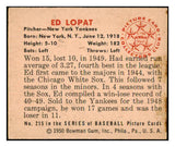 1950 Bowman Baseball #215 Eddie Lopat Yankees EX-MT Copyright 490181