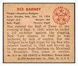 1950 Bowman Baseball #076 Rex Barney Dodgers EX 490206