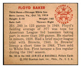 1950 Bowman Baseball #146 Floyd Baker White Sox NR-MT 490211