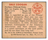 1950 Bowman Baseball #244 Dale Coogan Pirates NR-MT Copyright 490222