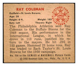 1950 Bowman Baseball #250 Ray Coleman Browns NR-MT Copyright 490226