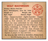 1950 Bowman Baseball #153 Walt Masterson Red Sox EX-MT 490241